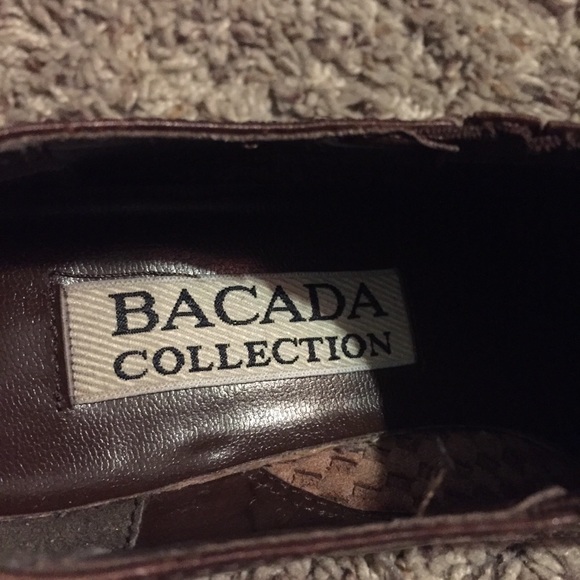 Brown BACADA Collection Leather Woven Shoes Size 7.5 - Picture 5 of 7